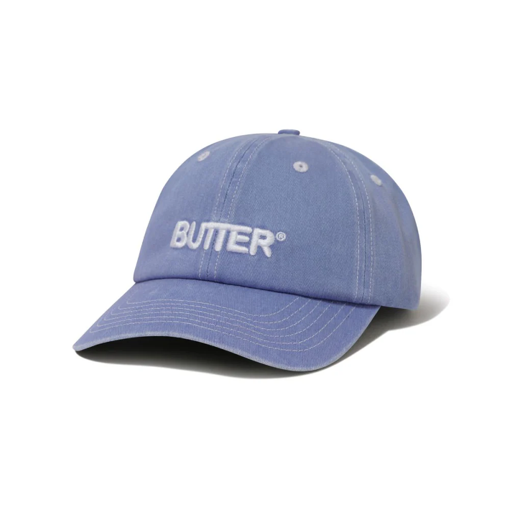 BUtter Good Rounded Logo 6 Panel Cap Washed Sky
