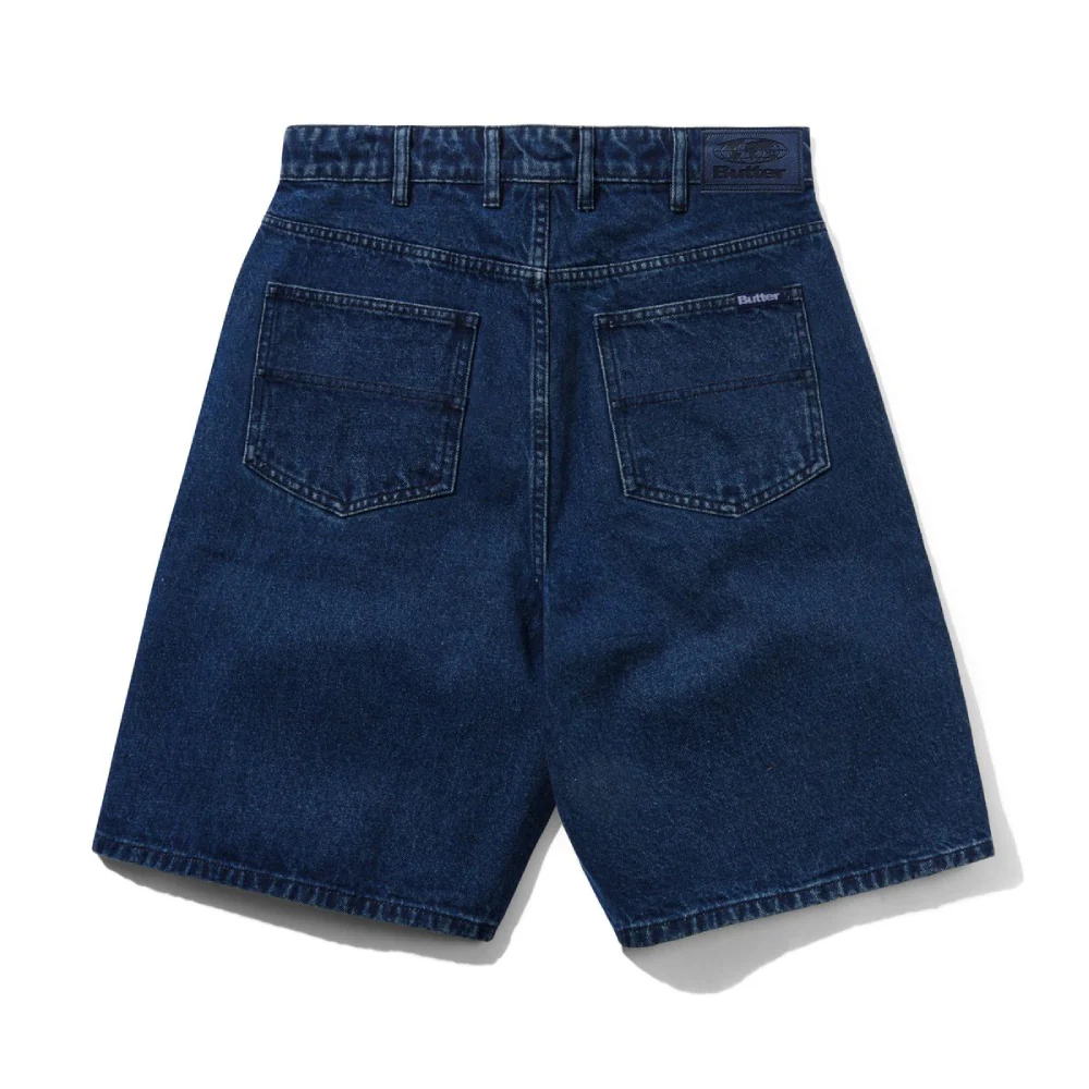 Butter Goods Baggy Denim Shorts Dark Blue - Image 2