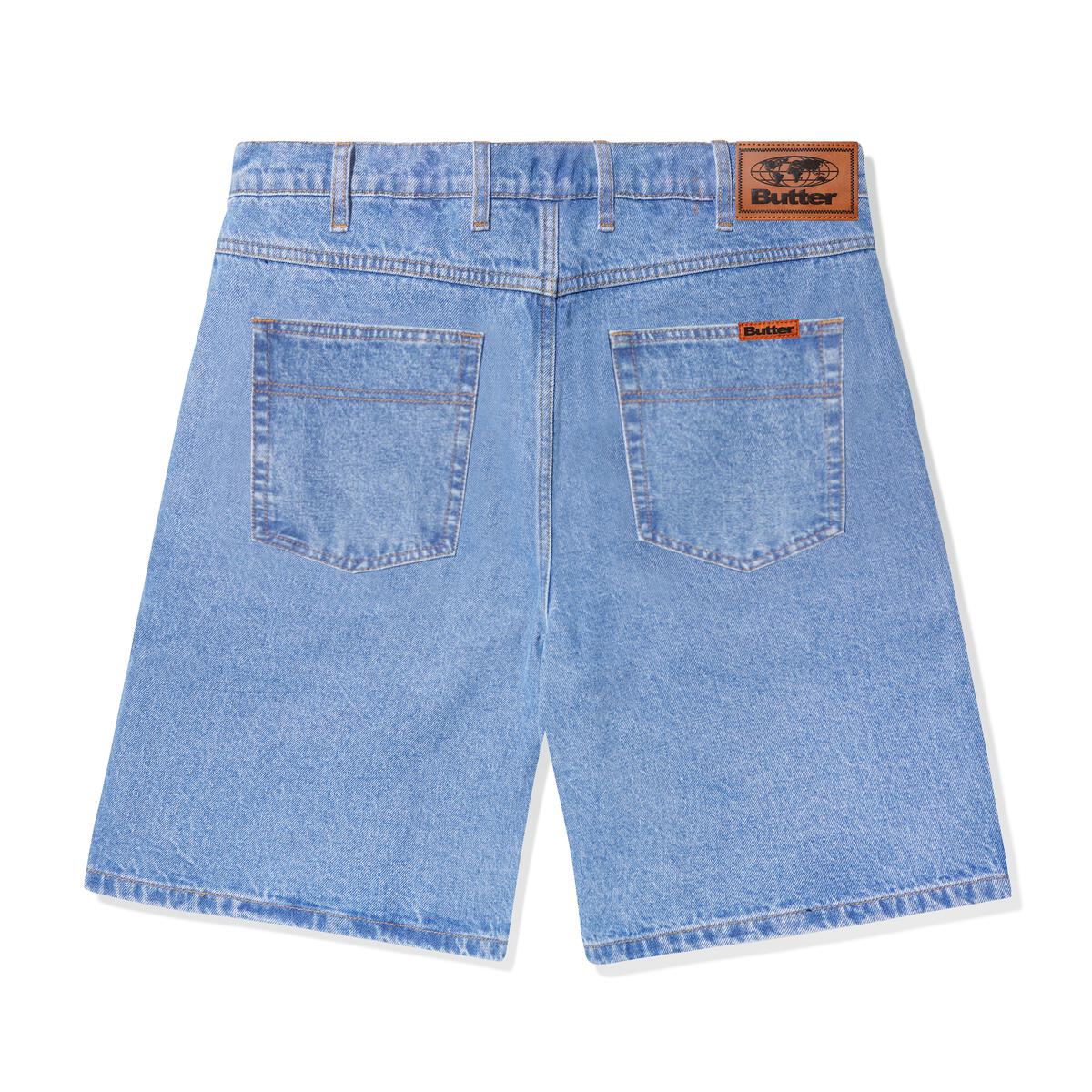 Butter Goods Baggy Denim Shorts Washed Indigo - Image 2