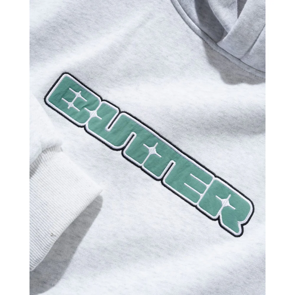 Butter Goods Glint Nylon Applique Pullover Hood Ash - Image 2