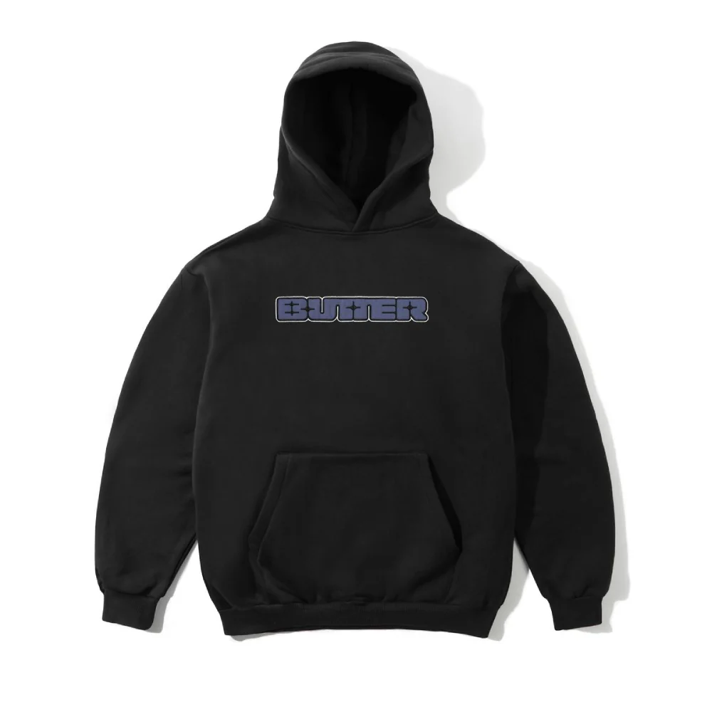 Butter Goods Glint Nylon Applique Pullover Hood Black