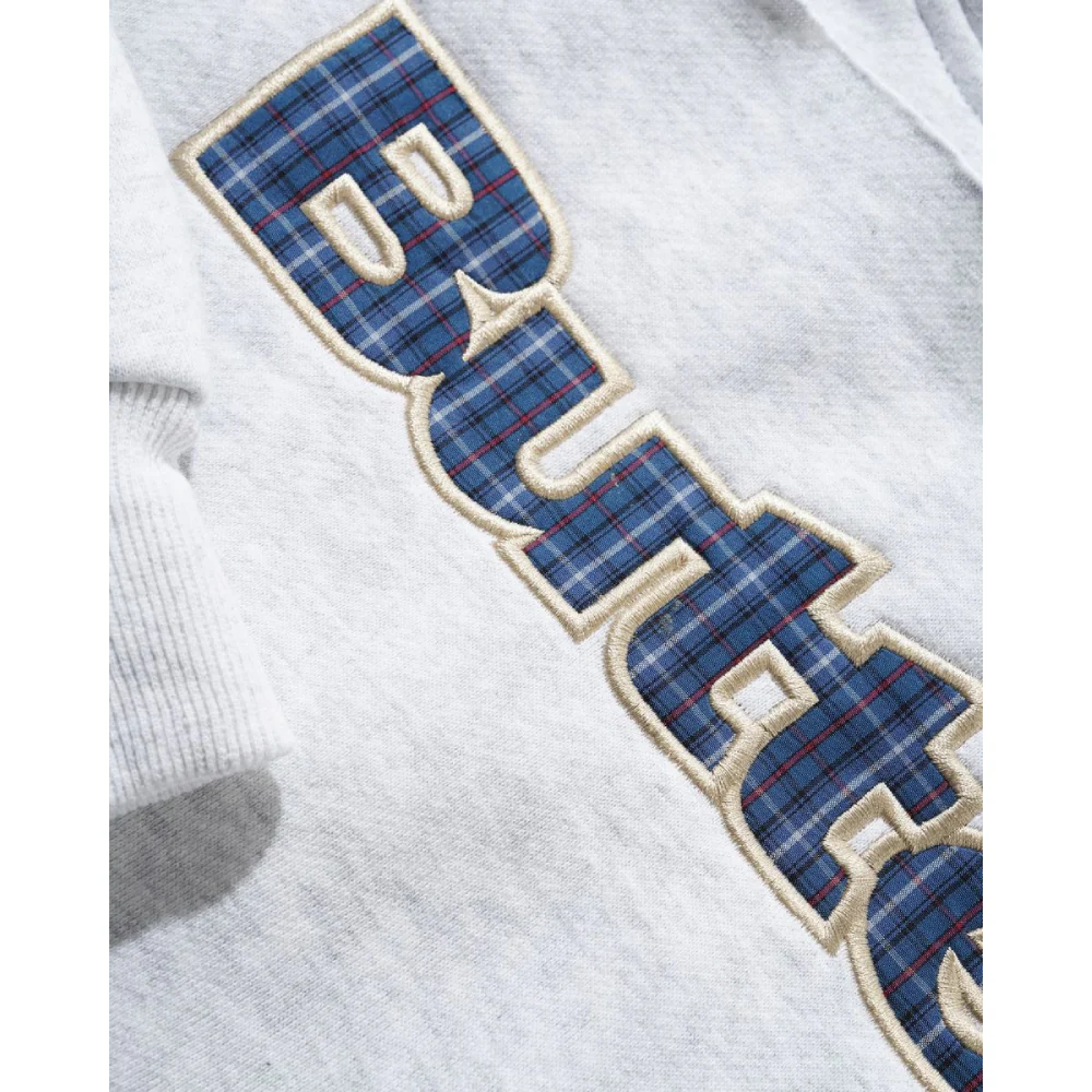 Butter Goods Plaid Logo Applique Pullover Hood Ash - Image 2