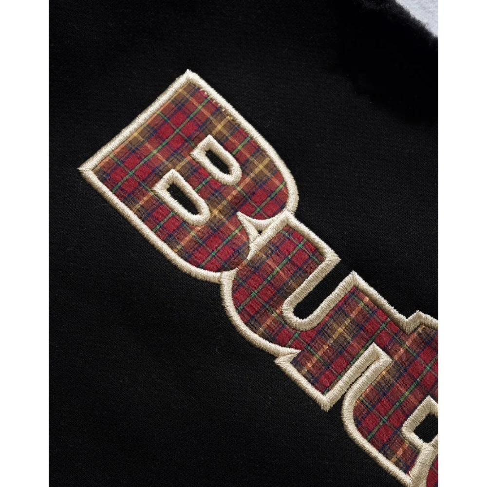 Butter Goods Plaid Logo Applique Pullover Hood Black - Image 2