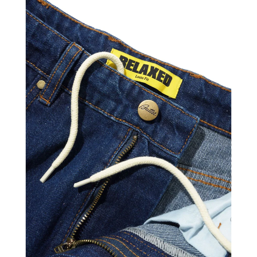 Butter Goods Relaxed Fit Denim Jeans Dark Indigo - Image 3