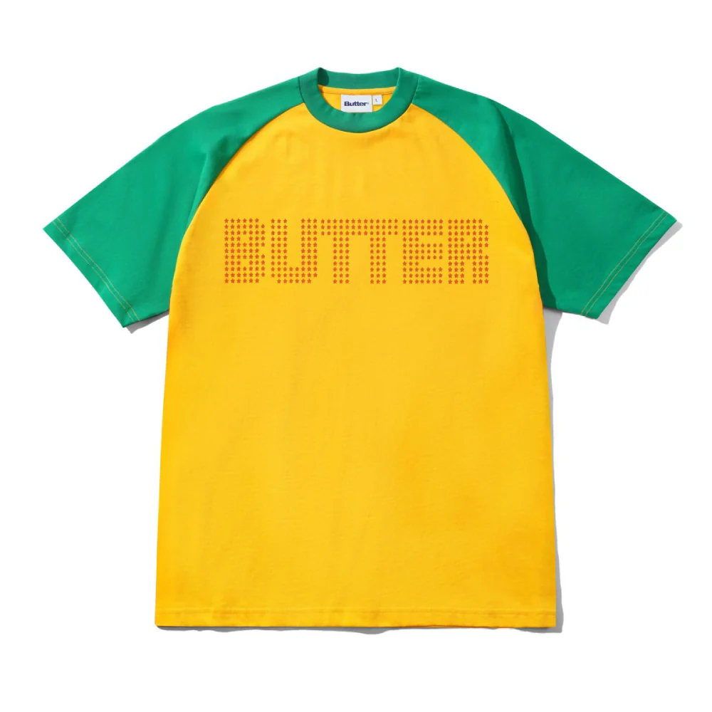 Butter Goods Stars Raglan T-Shirt Green/Gold