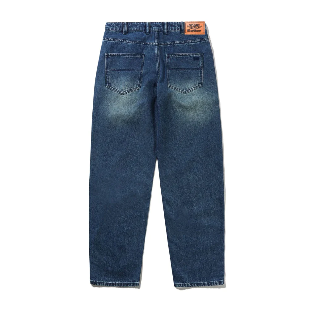 Butter Goods Straight Leg Denim Jeans Distressed Indigo - Image 2