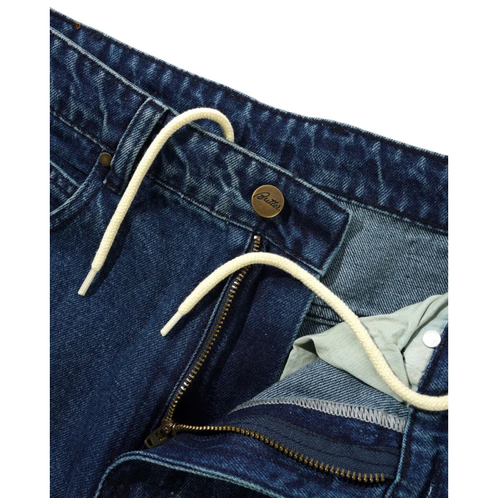 Butter Goods Straight Leg Denim Jeans Distressed Indigo - Image 3