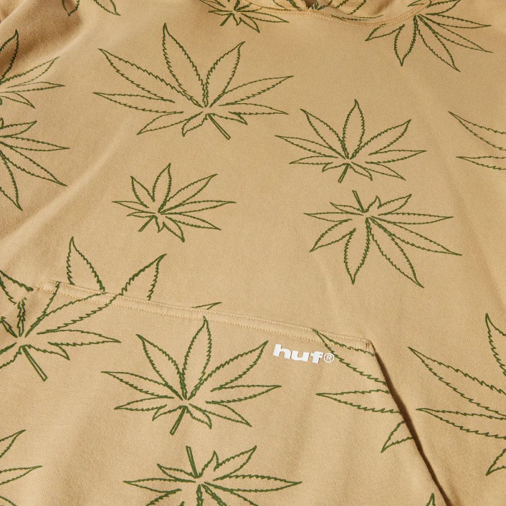 HUF Plantlife Fleece Hoodie Oatmeal - Image 2