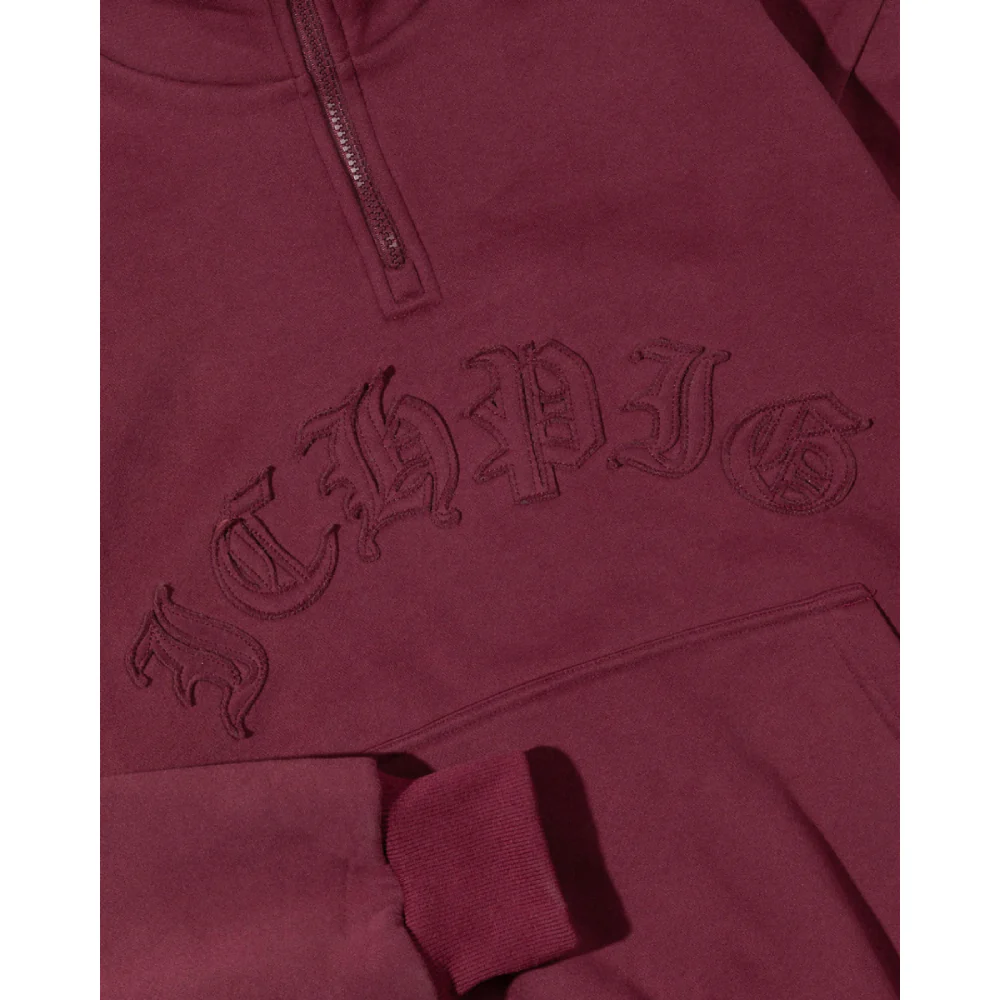 Ichpig Landmark 1/4 Zip Dark Maroon - Image 2