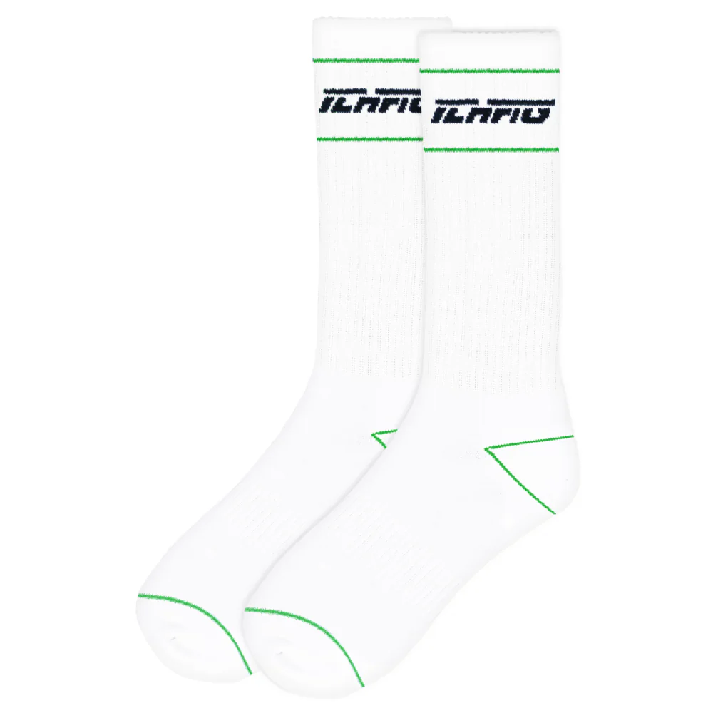 Ichpig Strike White/Green Calf Socks