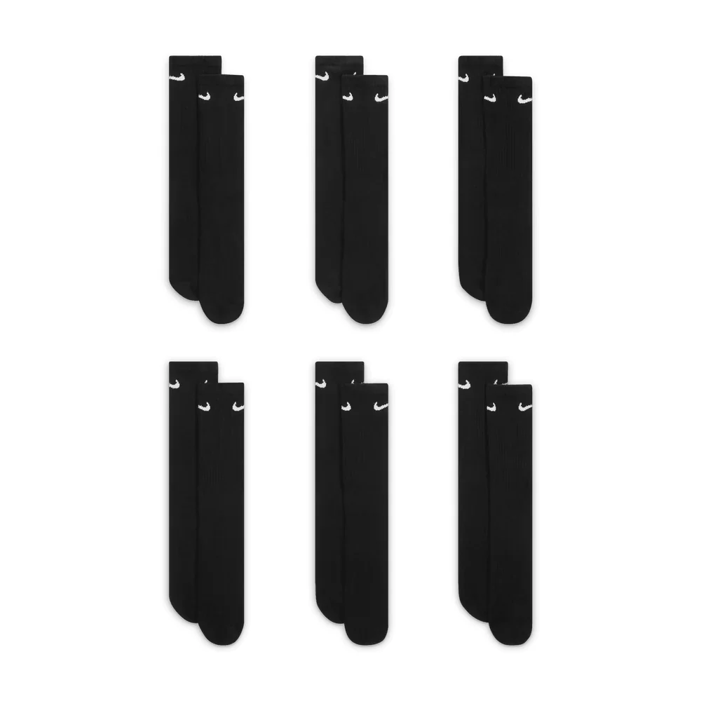 Nike Everyday Cushioned Crew Black Sock 6 Pack
