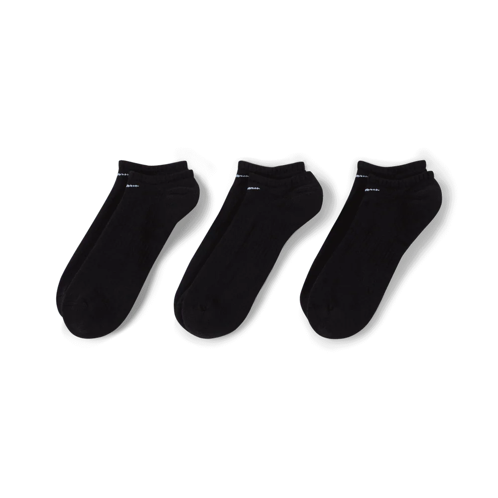 Nike Everyday Cushioned Training No-Show Socks (3 Pairs) Black