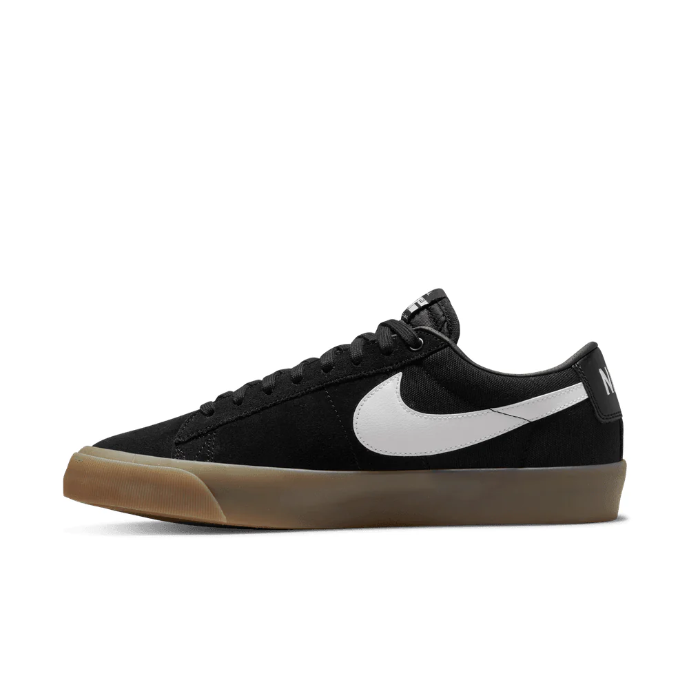Nike SB Blazer Low Pro GT Shoes Black/White/Gum - Image 2