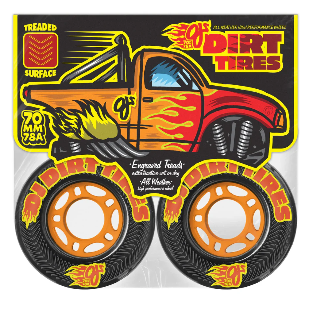 OJ Wheels Dirt Tires Black 78A 70mm - Image 2