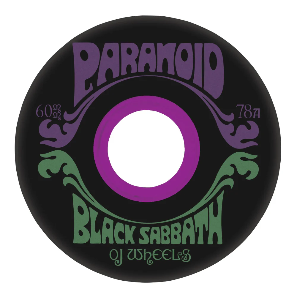 OJ x Black Sabbath Paranoid Super Juice Black 78a 60mm