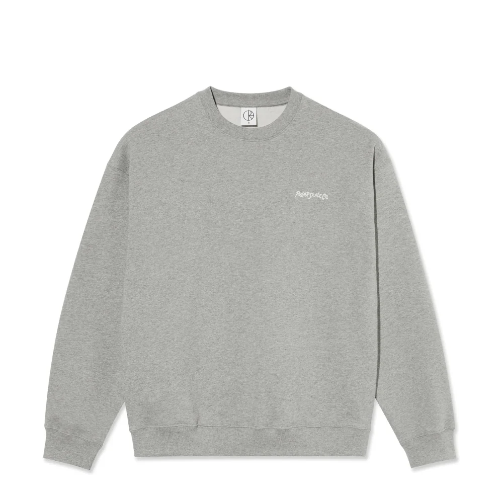 Polar Surf Logo Dave Crewneck Heather Grey