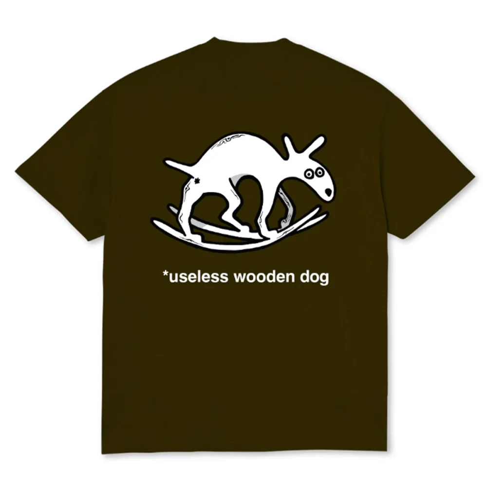 Polar Useless Wooden Dog Chocolate T-Shirt - Image 2