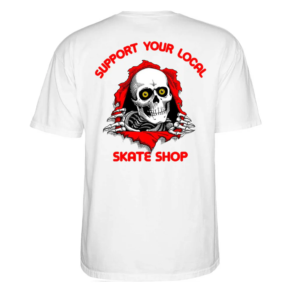 Powell Peralta Support Your Local Skate Shop T-Shirt White - Image 2