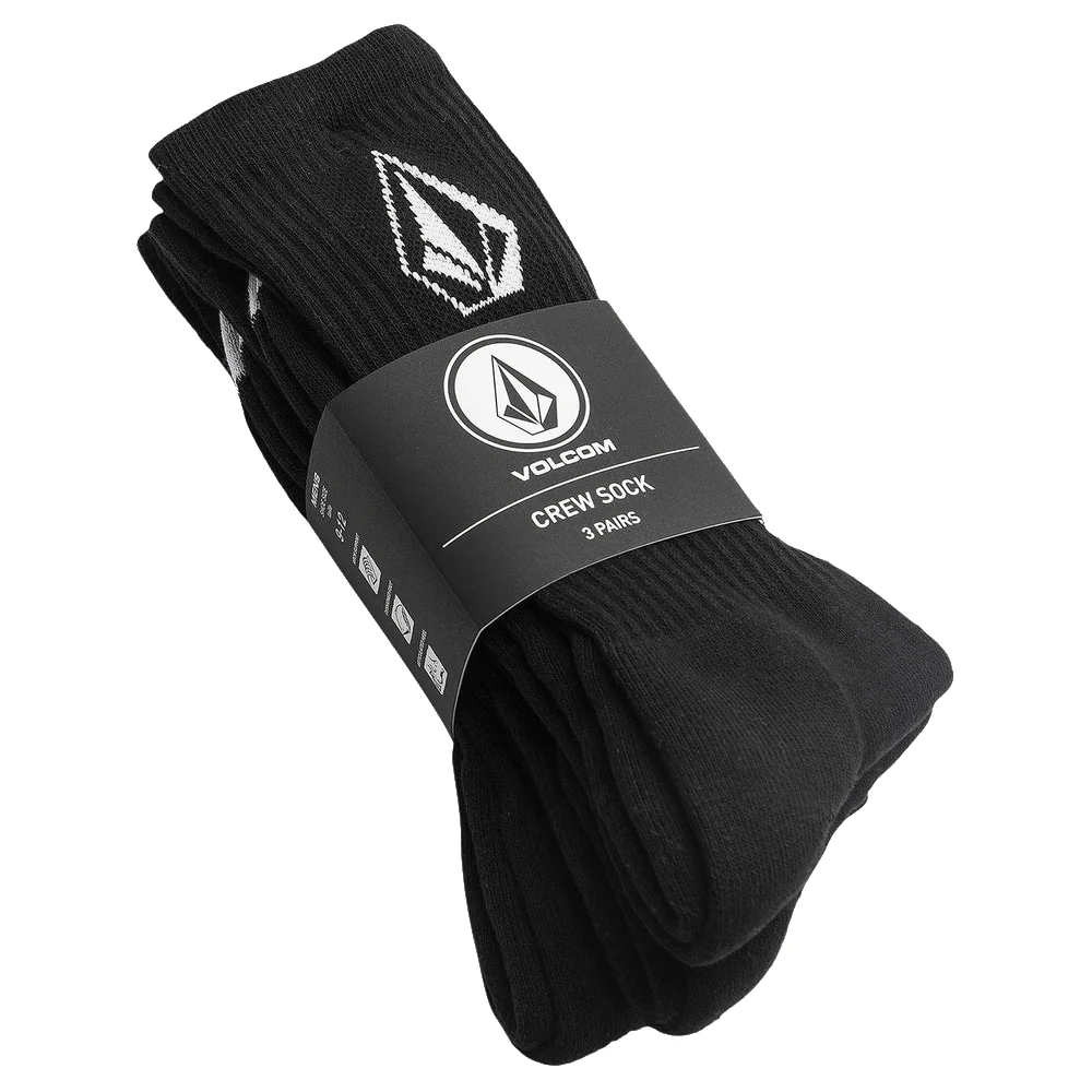 Volcom Full Stone Sock 3 Pack Black - Image 2