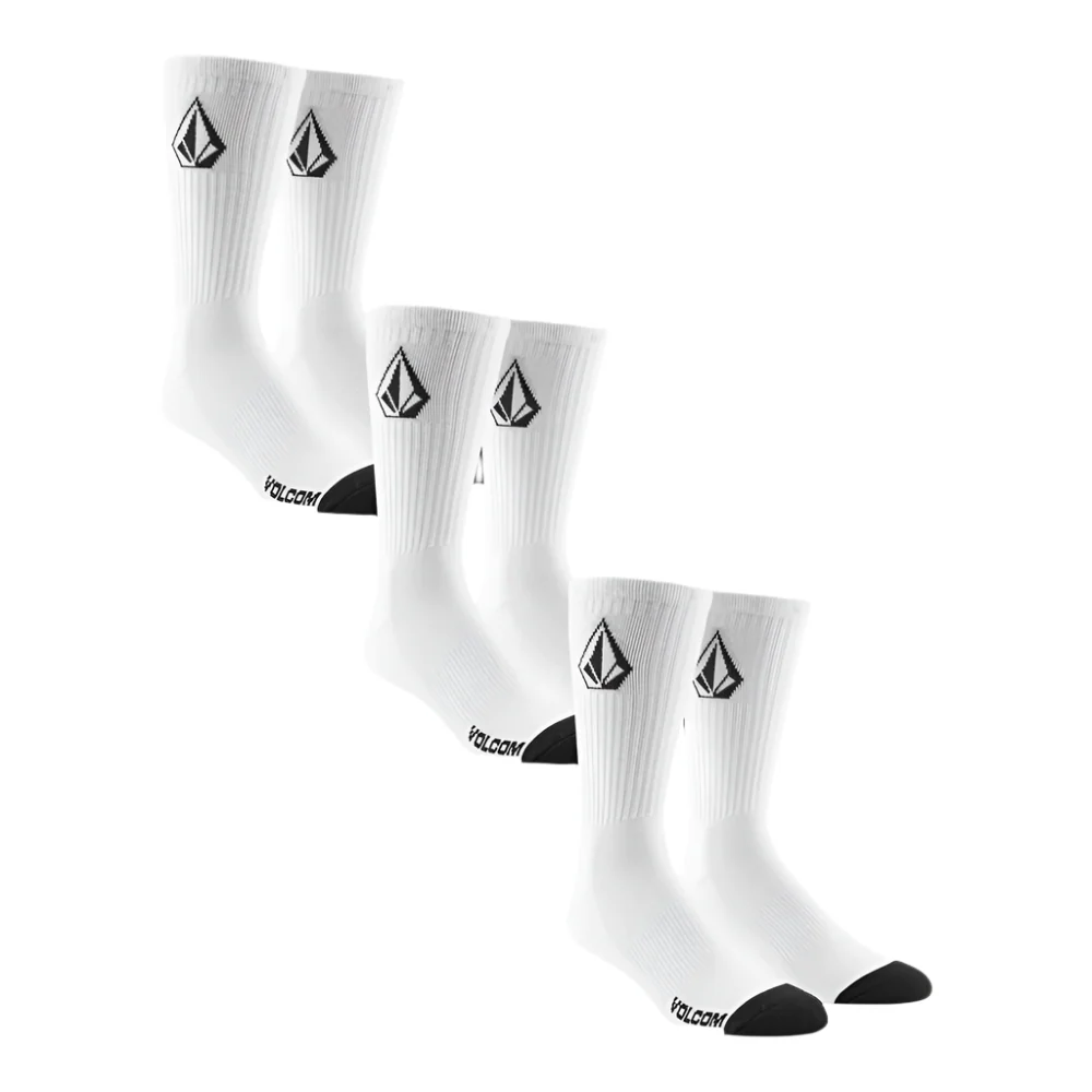 Volcom Full Stone Sock 3 Pack White