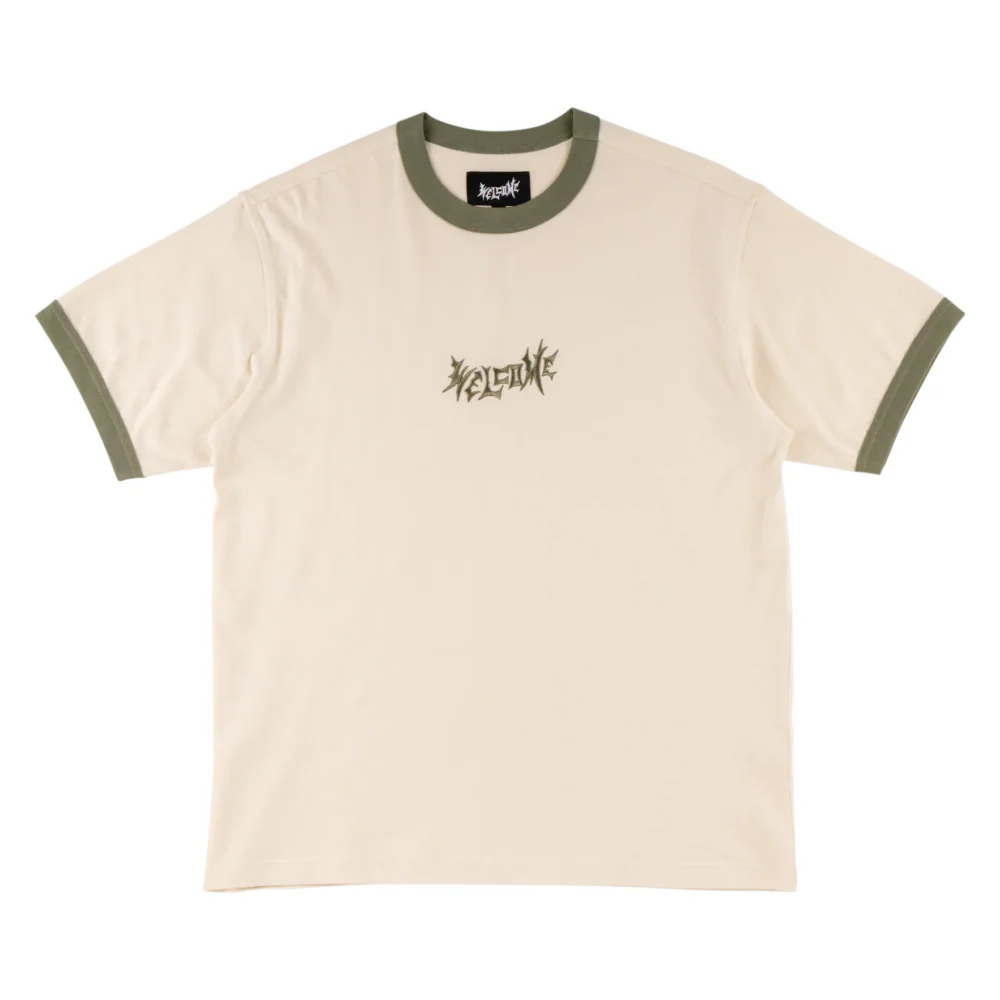 Welcome Detach S/S Ringer T-Shirt Bone